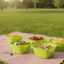 Square Plastic Bowl For Serving Food (Pack of 4)