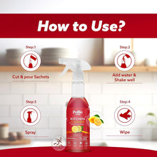 Pollic kadam Concentrated Kitchen Surface Cleaner Refill Kit with Spray Bottle